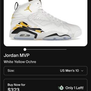 Jordan MVP White and Yellow Sneakers
